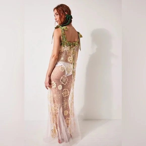 Free People Intimately Bali Flower Fields Maxi Slip - Picture 1 of 13